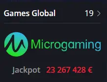 Microgaming jackpots